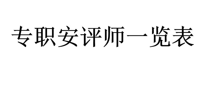 專職安評師一覽表